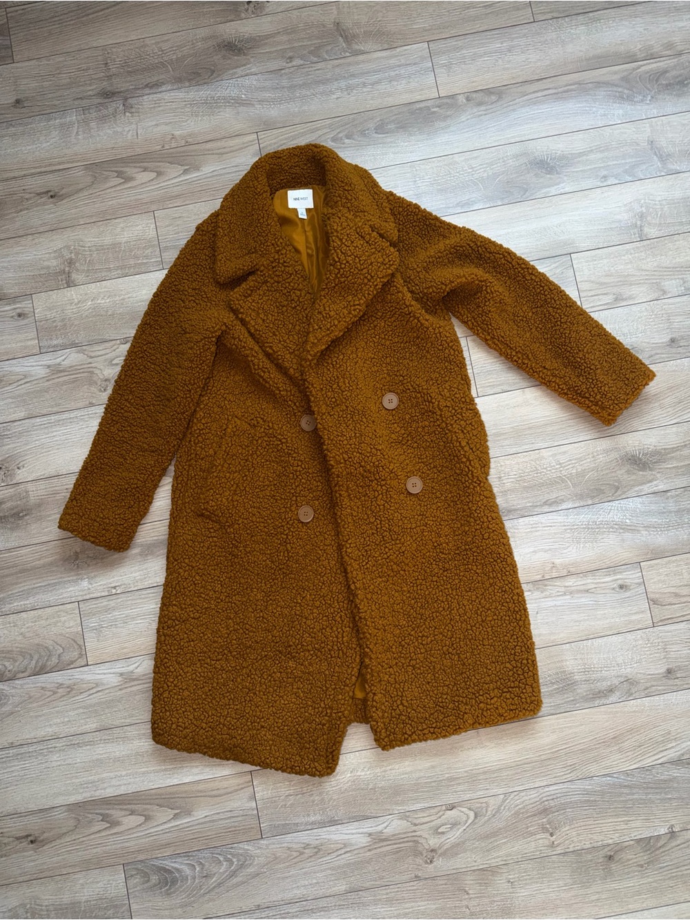 Nine West Teddy Trench Coat - Rust Brown